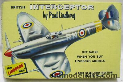 Lindberg 1/72 British Interceptor Spitfire, 414-39 plastic model kit